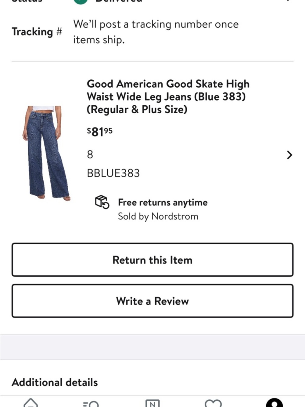 Good American Good Skate High Waist Wide Leg Jeans – Size 8 – Blue 383 - Picture 10 of 12
